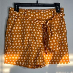 Women's Orange Checkered Shorts